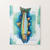 パズル – 水彩シリーズ：マス/サケ (縦)