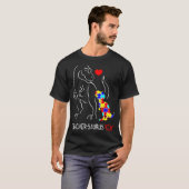 パズル 特別支援教育 自閉症 教師 サウルス レックス 恐竜 Tシャツ (正面フル)
