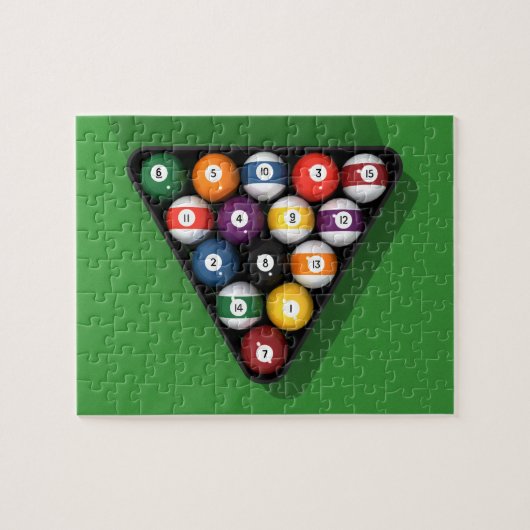 パズル:緑のプールボール感じ ジグソーパズル (横)