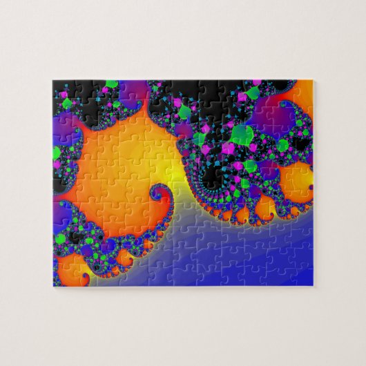パズル：緩和曲線フラクタルデザイン ジグソーパズル (横)