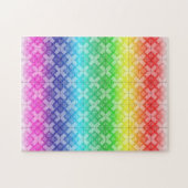 パズル – 虹の背景の上に織り格子 (横)
