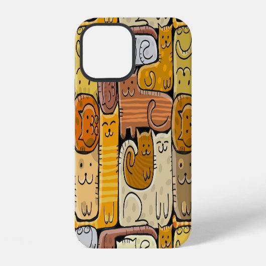 パズル 面白い 猫 家 シームレス iPhoneケース (裏面)