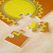 パズル – 黄色い球形のジグザグの円 (側面)