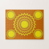 パズル – 黄色い球形のジグザグの円 (横)