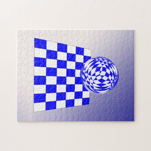 パズル- 3Dボールオンチェックボード ジグソーパズル (横)