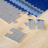 パズル- Crochetに青ストライプい ジグソーパズル (側面)