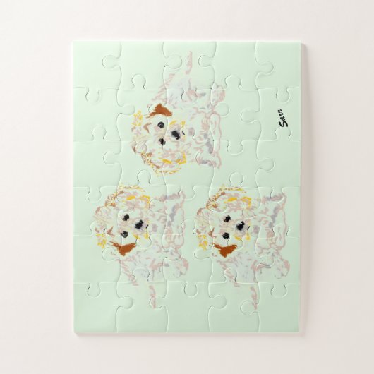 パズル: Golden Retriever Pupies ジグソーパズル (縦)