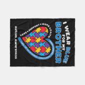 パズルI衣服ブルー私の兄自閉症意識 フリースブランケット (正面(横))