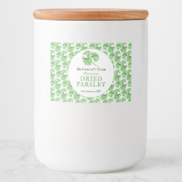 パセリの水彩アートカスタムハーブ瓶ラベル フードラベル