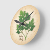 パセリイタリアンハーブ ラウンド壁時計 (傾斜)