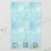 パセリーハーブガーデンイラストレーションブルーウォーター色 便箋 (正面)