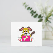 パソコンを持った犬 ポストカード (スタンド正面)