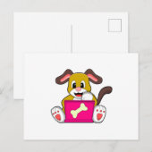 パソコンを持った犬 ポストカード (正面/裏面)