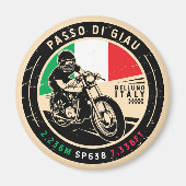 パソディジャウイタリア | Giau Pass |オートバイ マグネット (正面)