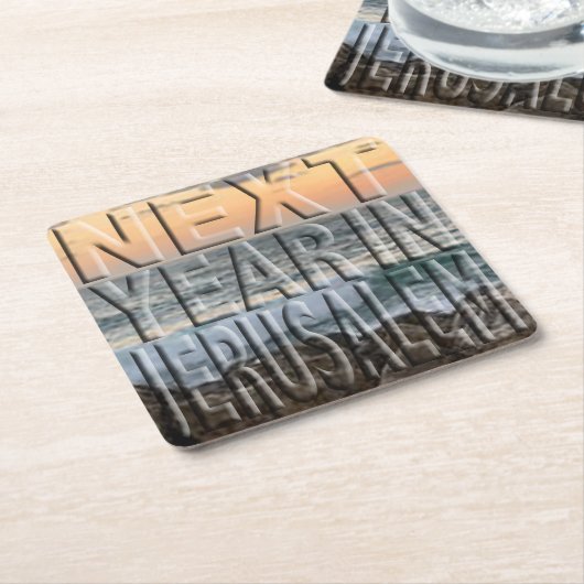 パソバーエルサレムビーチスクエア紙コースター スクエアペーパーコースター (アングル)