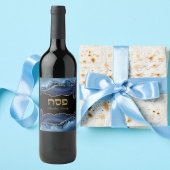 パソバーシーダーアゲートブルー金ゴールドヘブライ語 ワインラベル