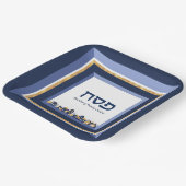 パソバーシーダーエルサレム青金ゴールドヘブライ語 ペーパープレート (傾斜あり)