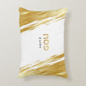 パソバーシーダー金ゴールドスワッシュパーソナライズされた アクセントクッション (正面(垂直))