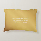 パソバーシーダー金ゴールドスワッシュパーソナライズされた アクセントクッション (裏面)