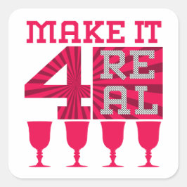 パソバーセダーそれを作実在る4，ワインの4カップ スクエアシール