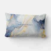 パソバーセデルブルー&フェイク金ゴールドアゲートパーソナライズされた ランバークッション (裏面)