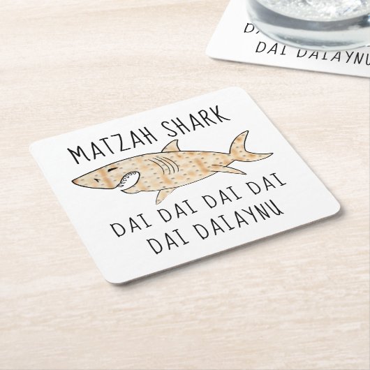 パソバーダイユーヌマッツァシャーク スクエアペーパーコースター (アングル)