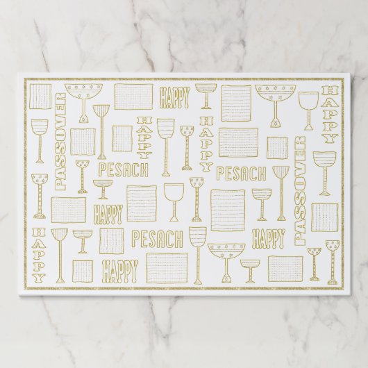 パソバーティアウェイランチョンマットパッド/金ゴールドスパークリマッザー ペーパーパッド (正面)