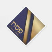 パソバーブルーと金ゴールド スタンダードランチョンナプキン (角)