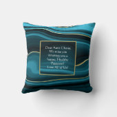 パソバーヘブライティール(緑がかった色)、ターコイズ&金ゴールドアゲートフェイクト クッション (裏面)