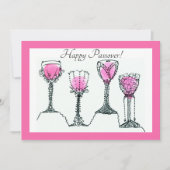 パソバーペサック4カップオブワインフラットホリデーカード シーズンカード (正面)