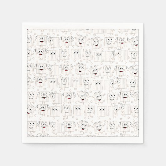 パソバーホワイトカクテルナプキンスマッツァパターン スタンダードカクテルナプキン (正面)