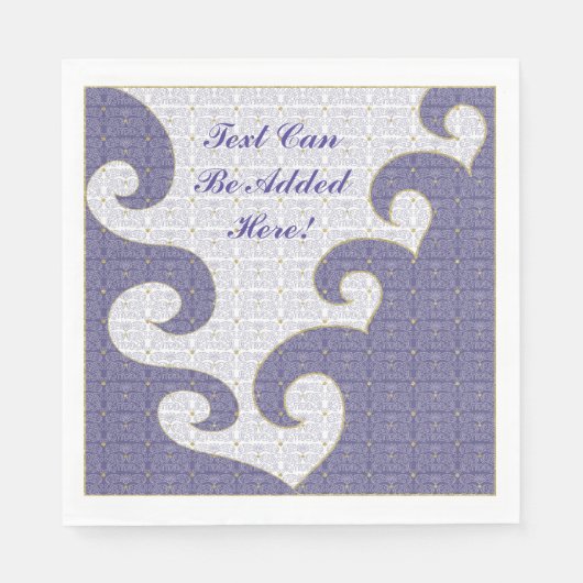 パソバーホワイト標準ナプキンス「金ゴールドスター/パープル」 スタンダードランチョンナプキン (正面)