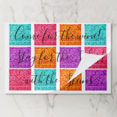 パソバーマカラフルタザティアウェイ紙ランチョンマット ペーパーパッド (折り畳み)