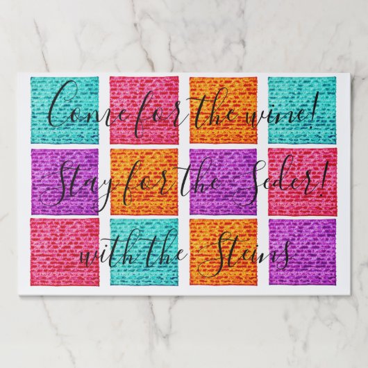 パソバーマカラフルタザティアウェイ紙ランチョンマット ペーパーパッド (正面)