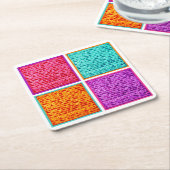 パソバーマカラフルッザ スクエアペーパーコースター (アングル)
