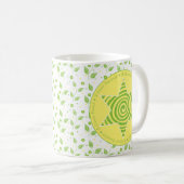 パソバーマグカップ11oz."甘い通行人"緑/黄 コーヒーマグカップ (正面右)