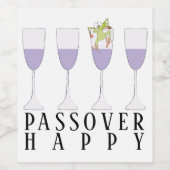 パソバーワインボトルラベルグラスにカエル ワインラベル (シングルラベル)