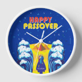 パソバー・モーセとイスラエル人の出ポップ・アートのエジプトの絵を描芸術 壁時計 (正面)