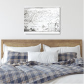 パソバ・ハガダのパレスチナの地図 キャンバスプリント (インサイチュ (寝室))