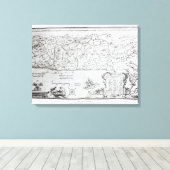 パソバ・ハガダのパレスチナの地図 キャンバスプリント (インサイチュ (ウッドフロア))