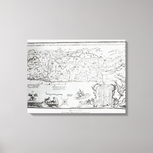 パソバ・ハガダのパレスチナの地図 キャンバスプリント (正面)