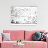 パソバ・ハガダのパレスチナの地図 キャンバスプリント (インサイチュ (リビング))