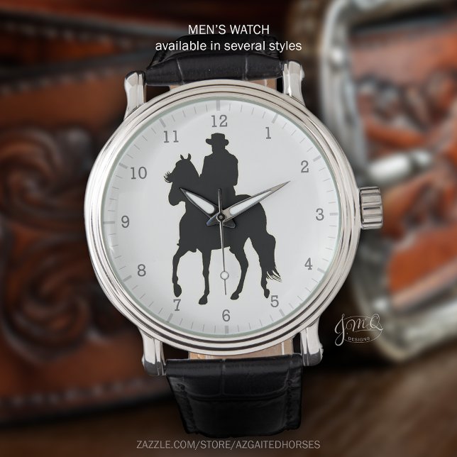 パソフィノホース&ライダーシルエット 腕時計 (Classic Paso Fino rider silhouette watch design ⌚🐎)