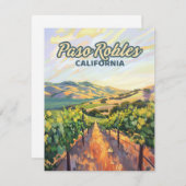 パソロブルズカリフォルニアヴィネヤードセントラルコーストカード (正面/裏面)