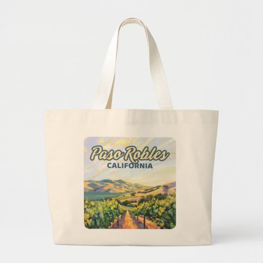パソロブルズカリフォルニアヴィネヤードセントラルコースト ラージトートバッグ (正面)