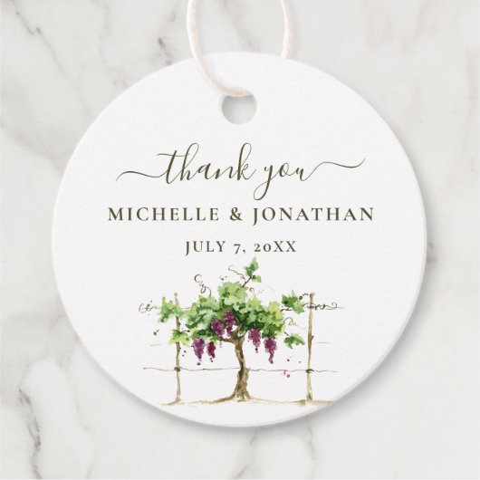 パソロブルズヴィネヤードワイナリー結婚式の引き出物ズフリットT フェイバータグ (正面)