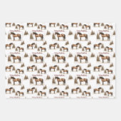 パソ素朴フィノ馬メリークリスマスウィンター ラッピングペーパーシート (正面)