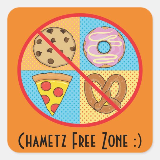 パゾーバーステッカー広場「Chametz Free Zone」 スクエアシール (正面)