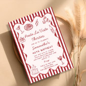 パタおもしろいスタラビスタイタリアンディナー40th誕生日 招待状