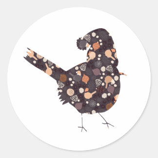 パタおもしろいーンの付いたクリスマスの鳥 ラウンドシール